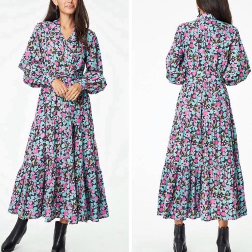 Roller Rabbit Floral Long Sleeve Maxi Dress